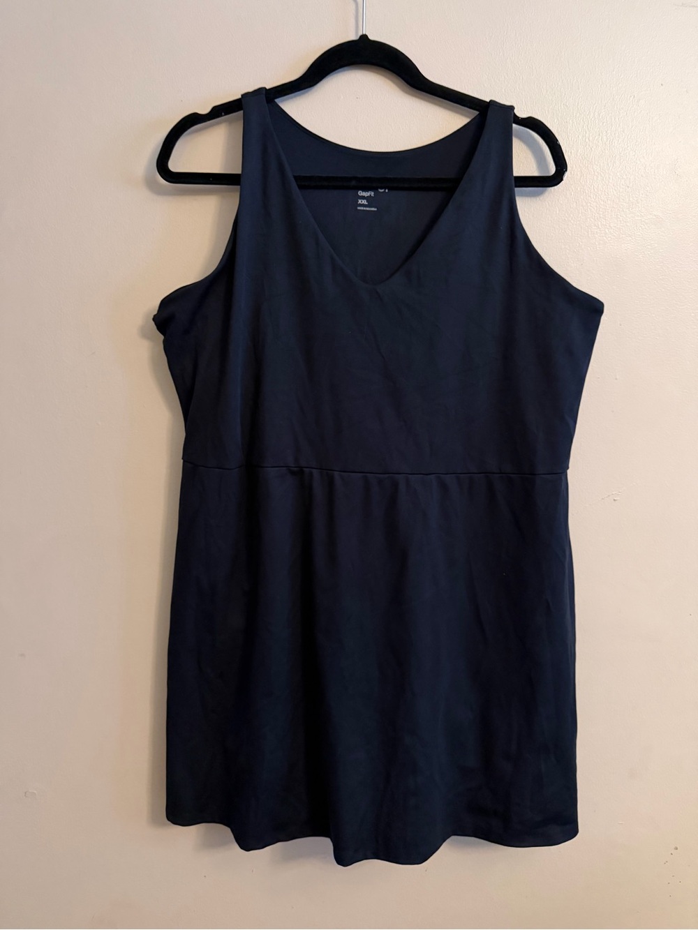 Black Sleeveless V-Neck Athletic Dress